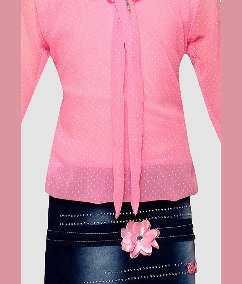 9stiches - Blue Denim Girls Frock ( Pack of 1 ) view 2