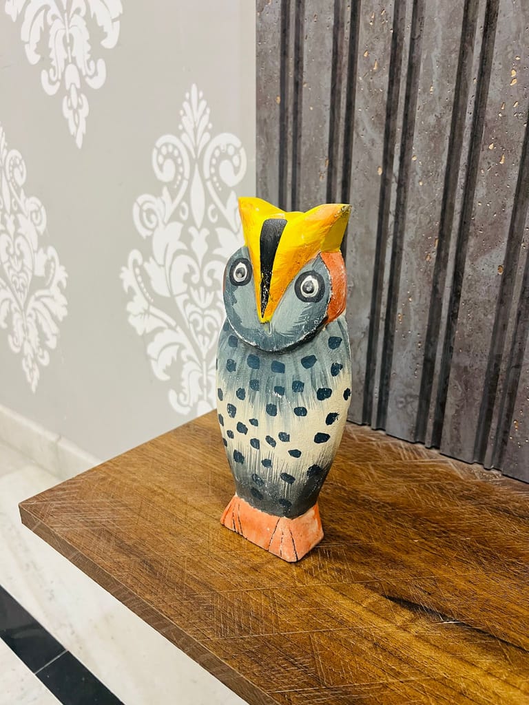 Decorative Wooden Owl | Height 25 cm Wood view 2