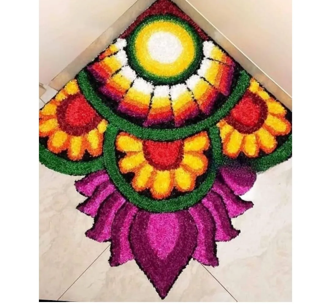 Cornar mat rangoli 2ft