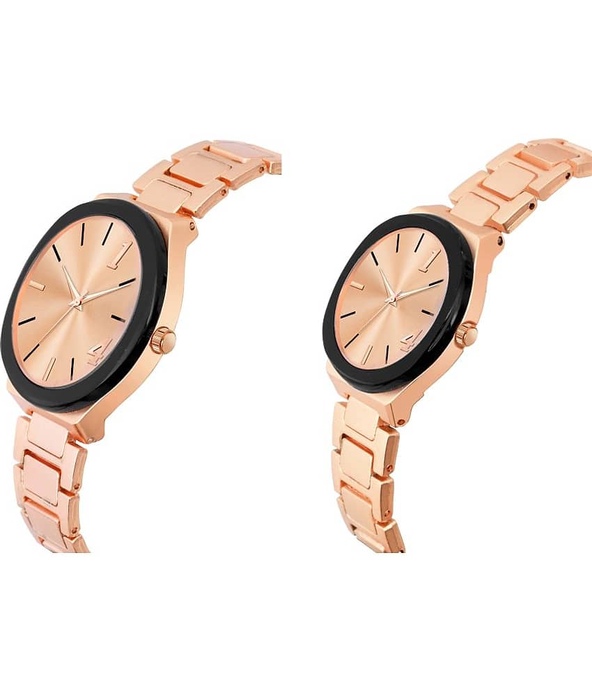 acnos Rose Gold Stainless Steel Analog Couple's Watch view 2