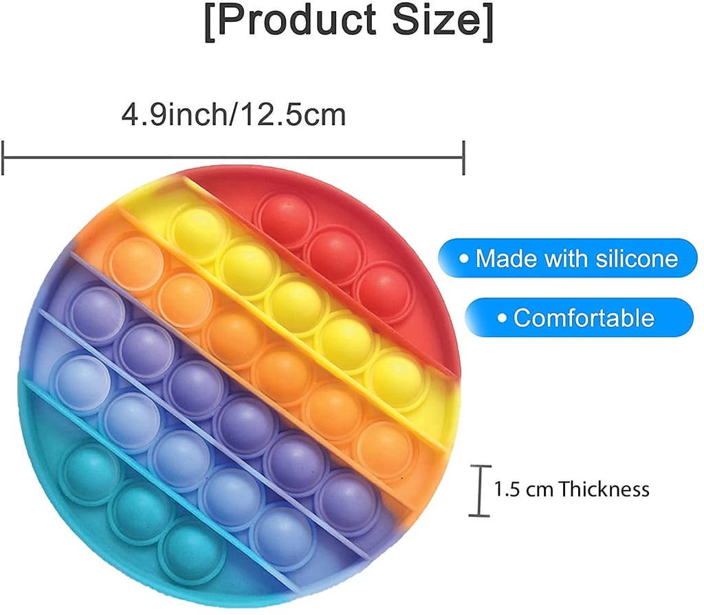 Nawani Push Pop Bubble Fidget Sensory Toy,Autism Special Needs Silicone Stress Relief Toy,Great Fidget Toy view 2