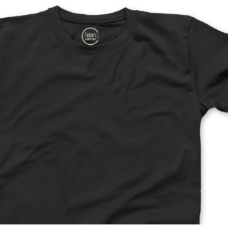 Generic Mens Black Solid 100% Cotton Round Neck T-Shirt view 2