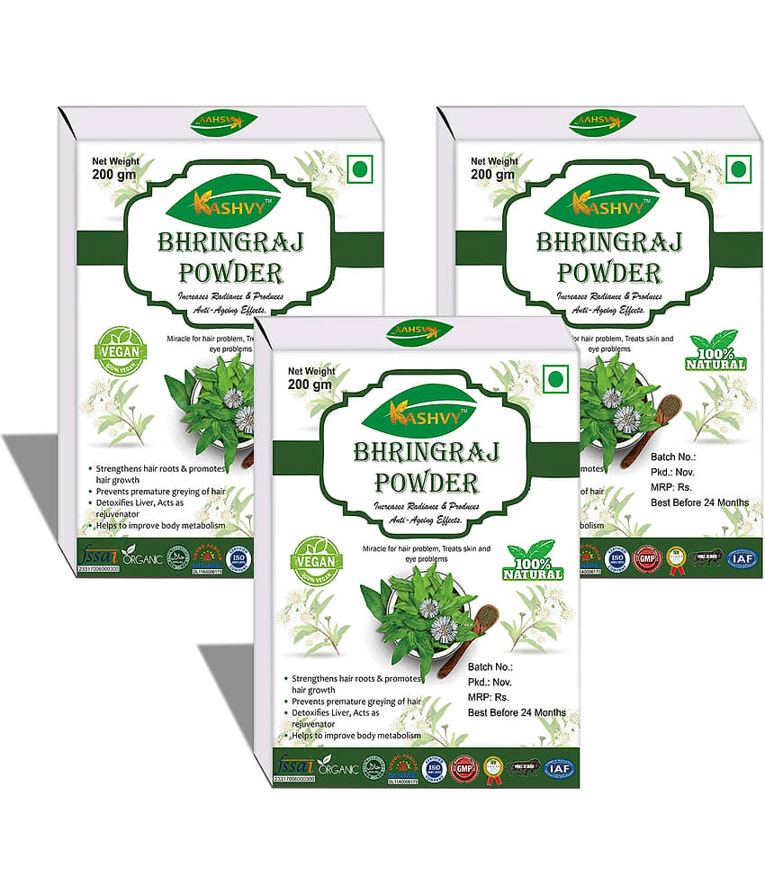 Kashvy Bhringraj Powder 600 Gm Pack of 3