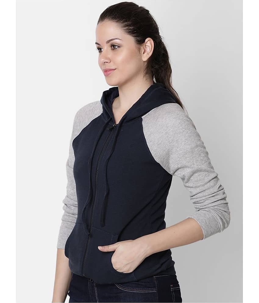 Rute Cotton - Fleece Blue Hooded Sweatshirt view 2