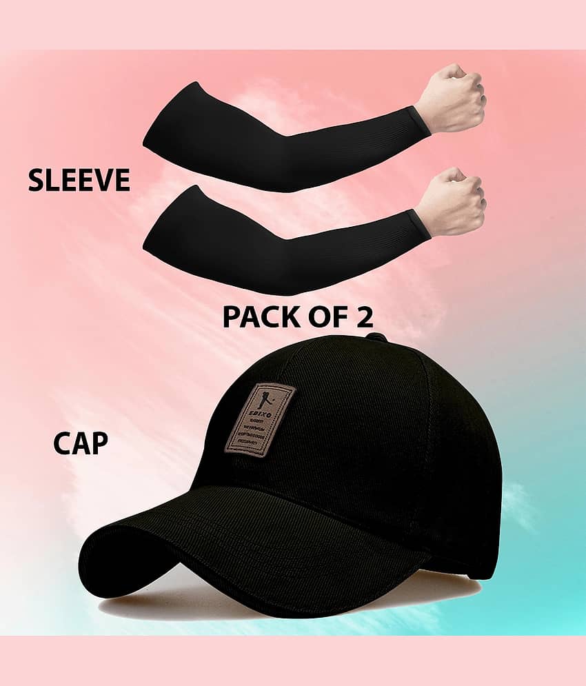 Babji Pack of 2 Cotton Men's Cap ( Black )