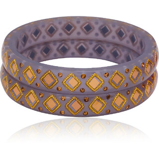 LUV FASHION Grey plastic Designer Bangles view 2