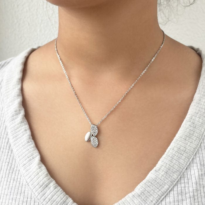 Silver Jasmine Pendant with Chain view 2
