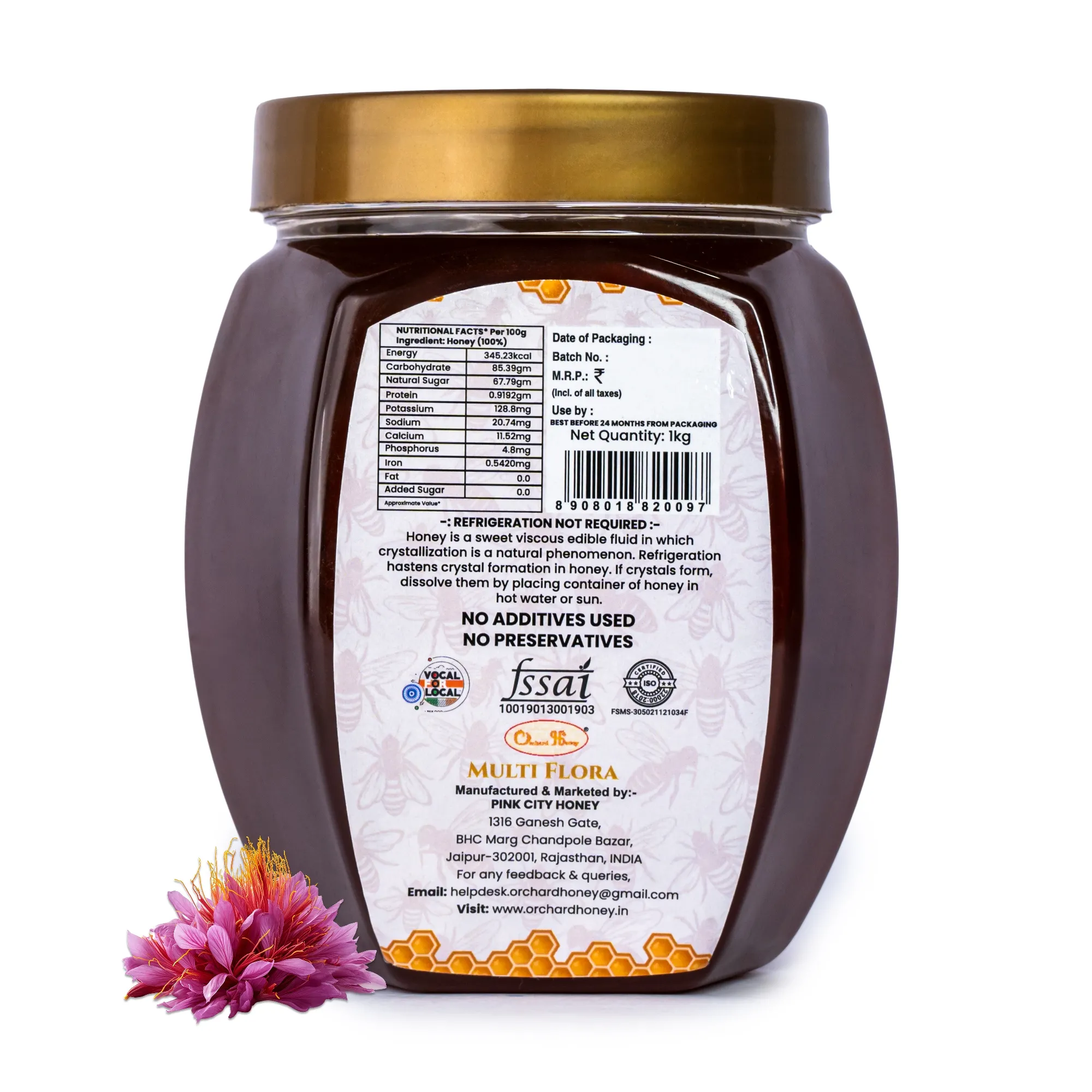 Orchard Honey Multi Honey 500gm | Pure Honey | No Additives or Preservatives | Rich in Antioxidants| Multi Flora Honey | Wild Forest Honey for Weight loss & Digestion | Natural Desi Shahad 500gm view 2