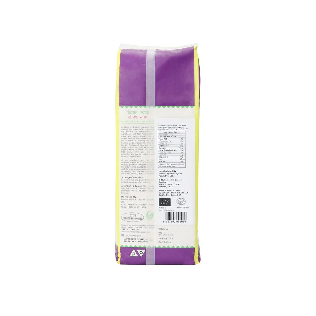 ELWORLD AGRO & ORGANIC FOOD PRODUCTS Multigrain Chakki Atta Fresh 1Kg (Pack Of 5), 5Kg view 2