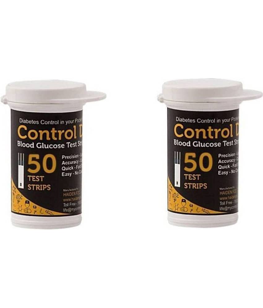 Control D Blood Glucose Test Strips(Pack of 2X50 Strips, Black)