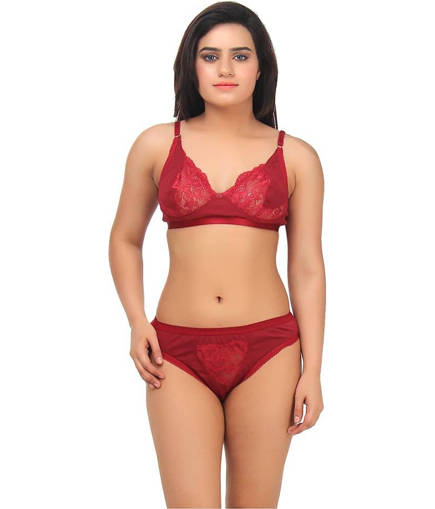 TCG Maroon Lace Bra & Panty Set