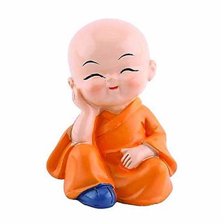 NP Set Of 4 Polyresin Laughing Buddha Statue for Home Decor, 30x10x24 cm (Multicolour) view 2