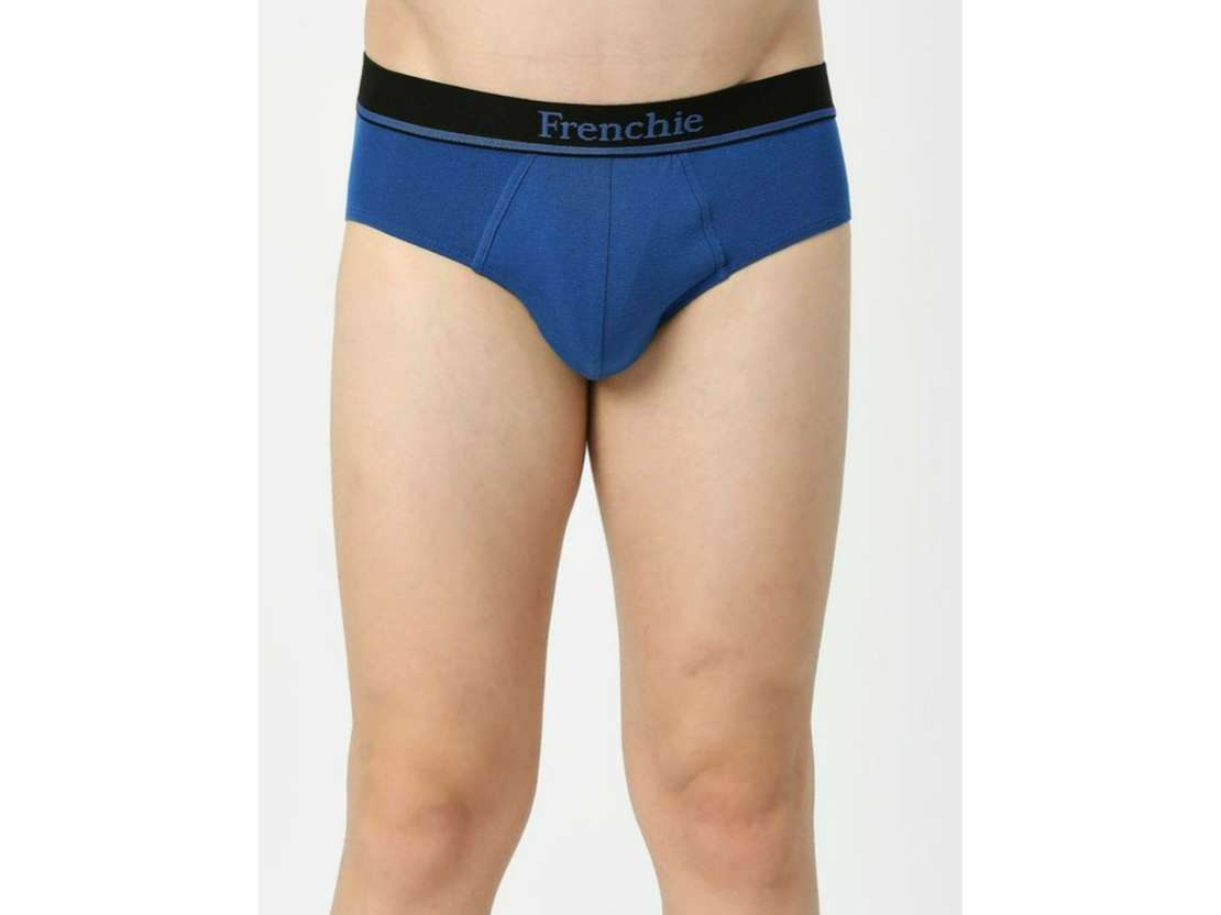 Frenchie Essentials Men Solid Cotton Briefs with Soft Elasticated Waistband - Assorted Colors Pack of 2 - L view 2
