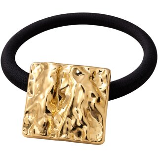 Kimti Hair Tie (Gold, Hammered Square Gold Hair Tie)