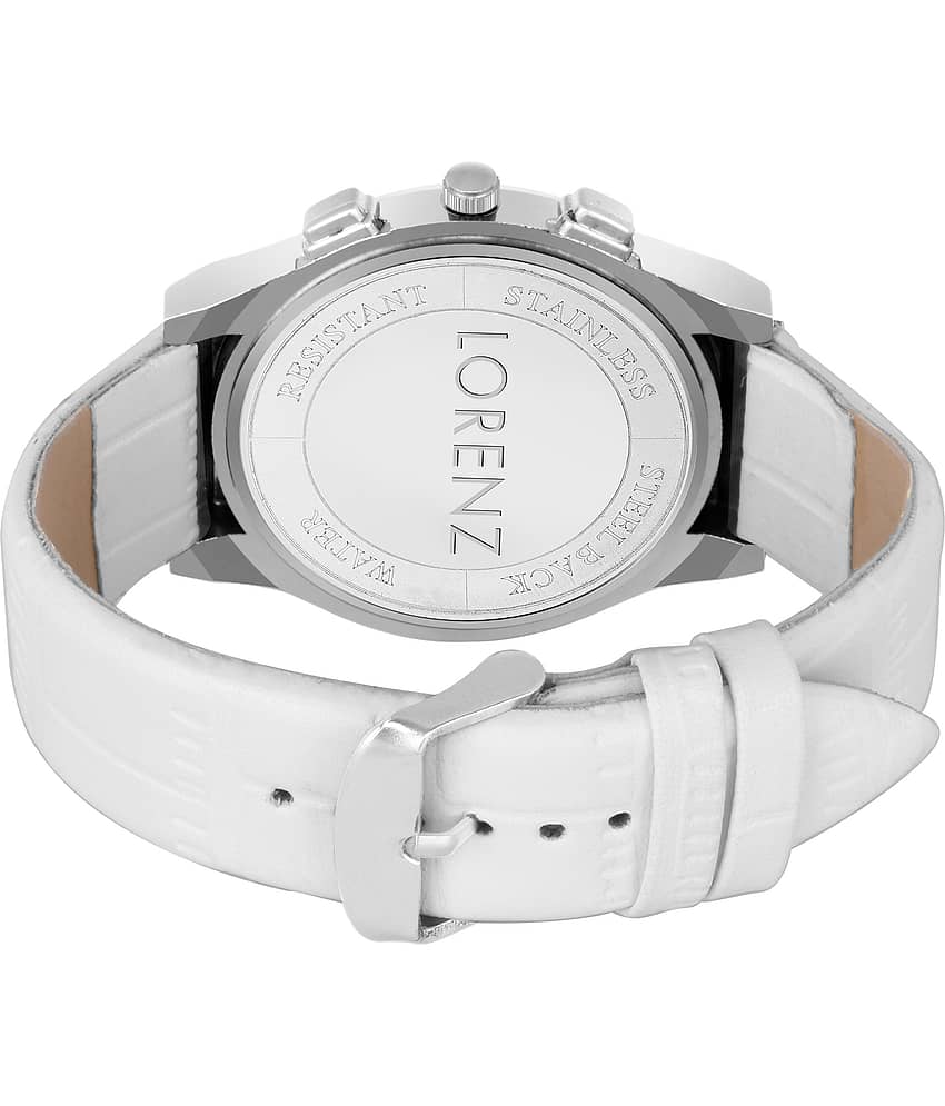 Lorenz White PU Analog Men's Watch view 2