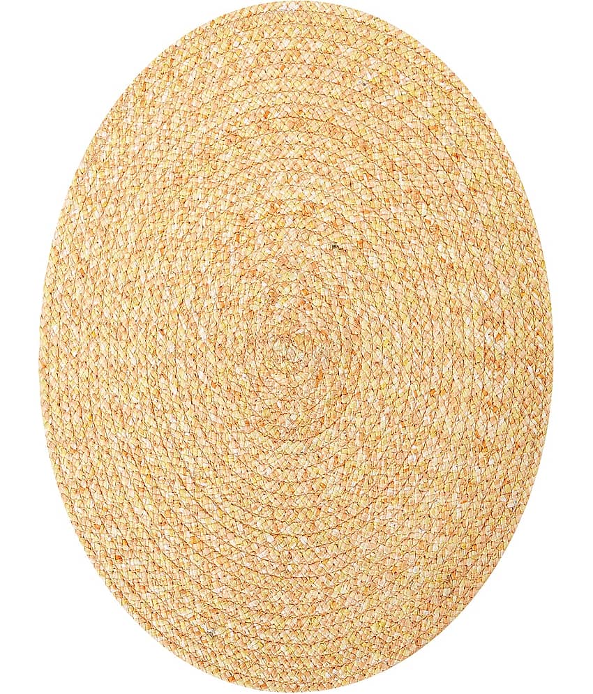 LADLI JEE Polyester Solid Round Table Mats ( 38 cm x 38 cm ) Pack of 1 - Orange view 2