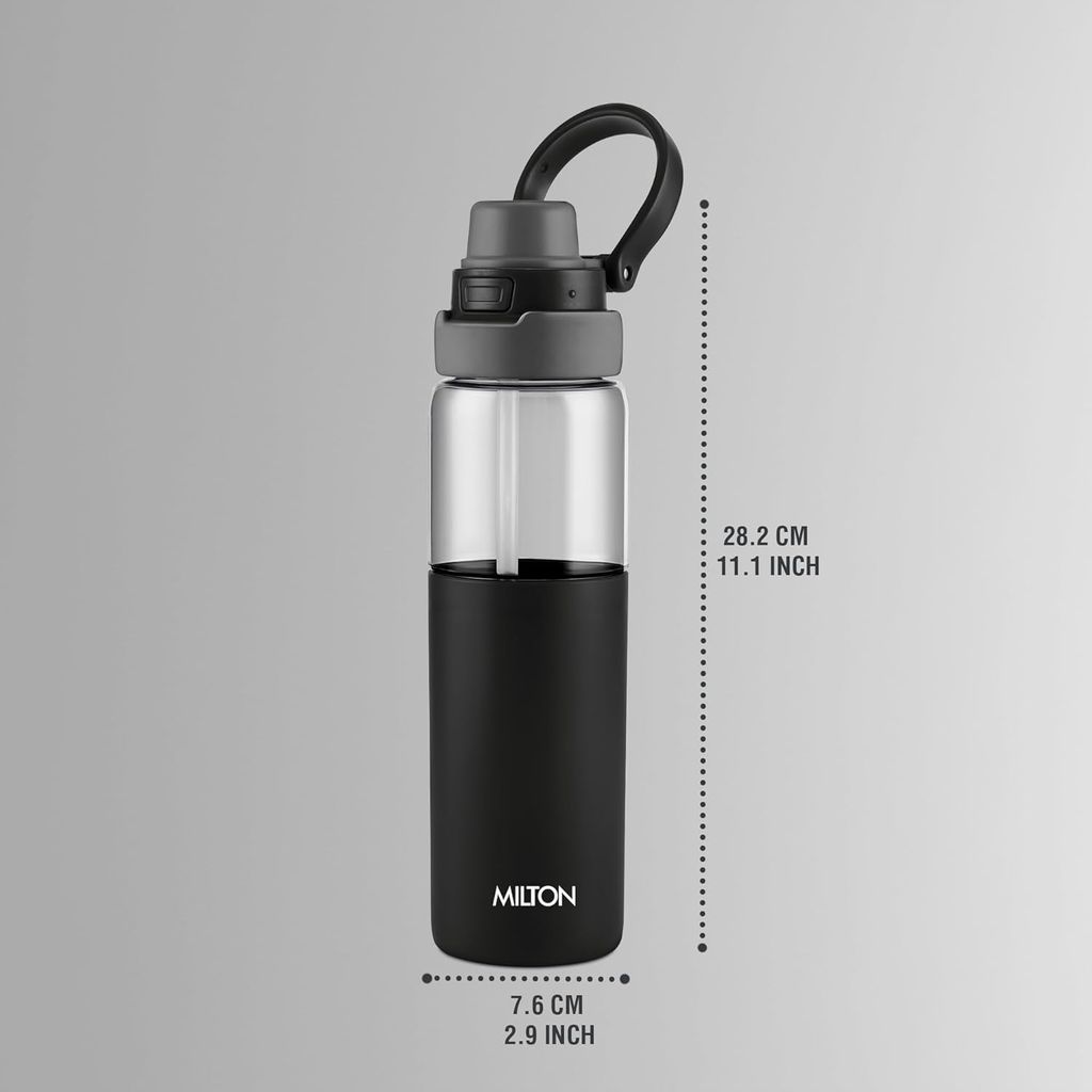 MILTON Navi 800 2-in-1 Lid Sip or Gulp Water Bottle 800 ml | Sturdy Handle I BPA Free| Food-Grade | One-Touch Open | Leak-Proof | Ideal for Office, School, College, Gym view 2
