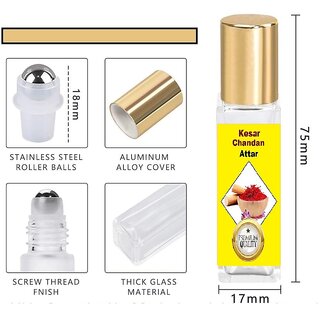SnapSnop Kesar Chandan Attar 10ml for Pooja Rituals, Spiritual Worship and Personal Use Ittar view 2