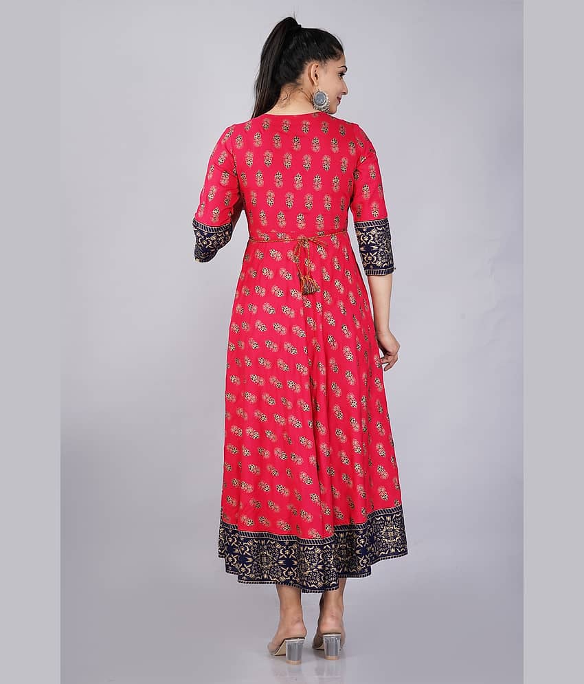 Mishree Collection - Blue Rayon Women's Anarkali Kurti ( Pack of 1 ) view 2