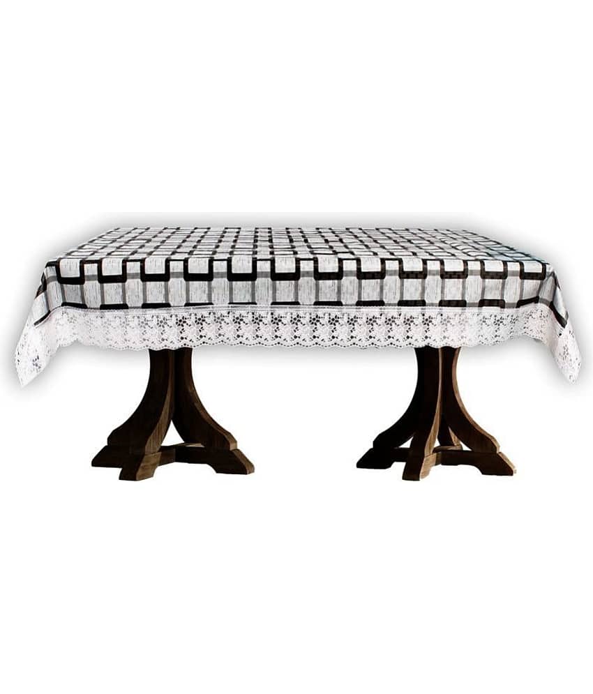 Printed PVC 6 Seater Rectangle Table Cover ( 228 x 152 ) cm Pack of 1 White view 2