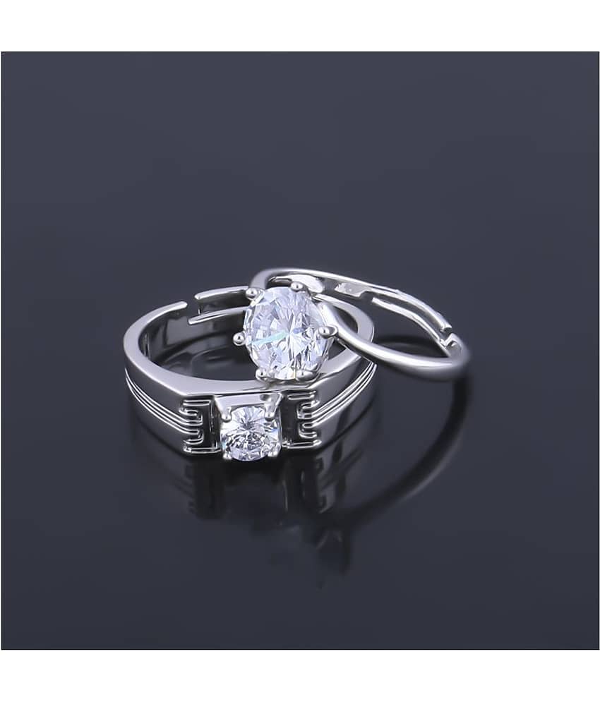 ShreejiHuf - Silver Couple Ring (Pack of 1) view 2