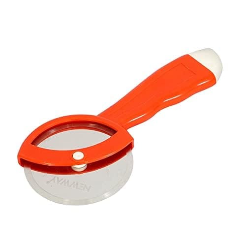 GLOBAL IMPEX Stainless Steel Pizza Cutter Premium Food Grade with Comfortable Plastic Handle Wheel Type Red & Blue Colour with Sharp Blade (Pack of 2) view 2