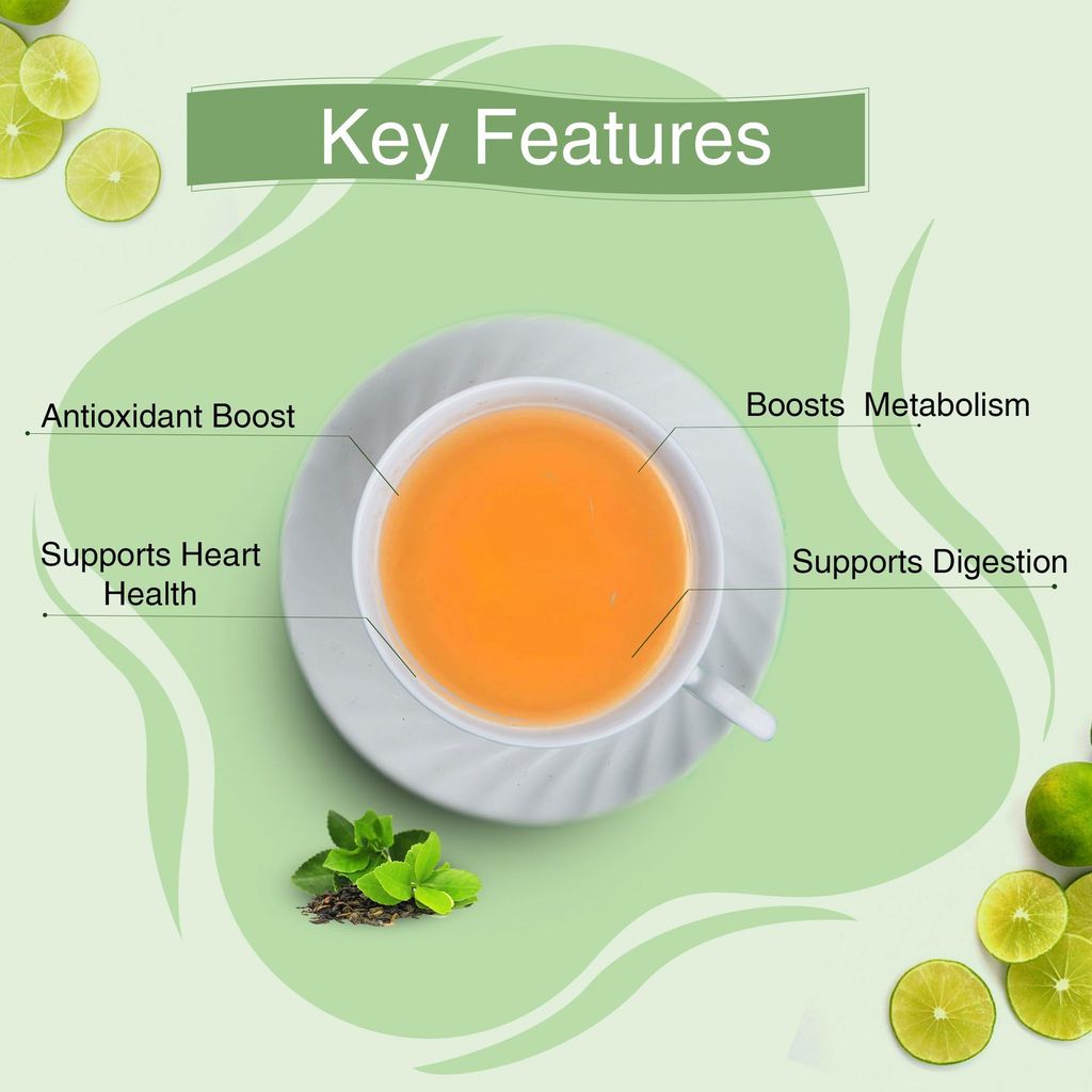 Golden Tips 100% Pure Indian Earl Grey Bergamot Flavoured Green Tea Bags Box (50gm- 25 Tea bags) view 2