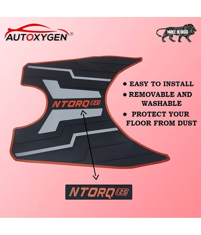AUTOXYGEN Anti skid Scooter/Scooty Foot Mat Rubber Floor Mat Accessories for TVS Ntorq 125 (Black, Grey & Red) view 2
