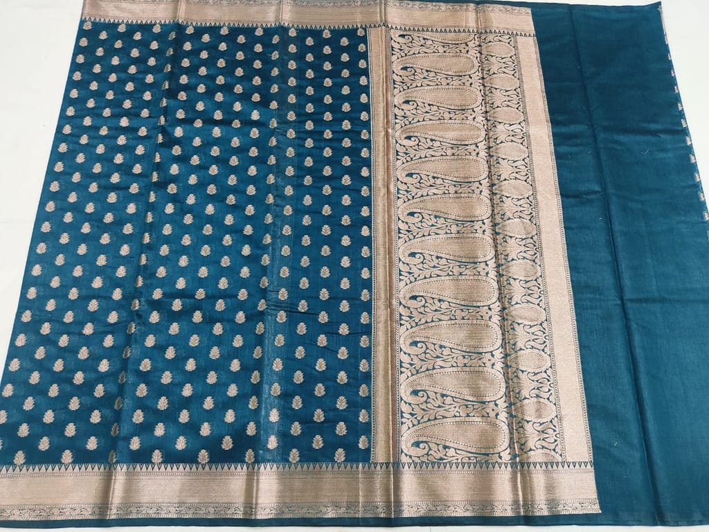 pure chiniya silk saree with zari borders
