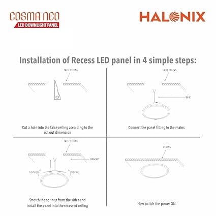 Polycarbonate 3 in 1 Color 15W Cosma Recess Led Panel Downlighter | Three Color- Cool White, Pearl White, Yellow | Switch Off-Switch On Home and Hall | Cut Out- 5.7 Inch| Pack of 1 view 2