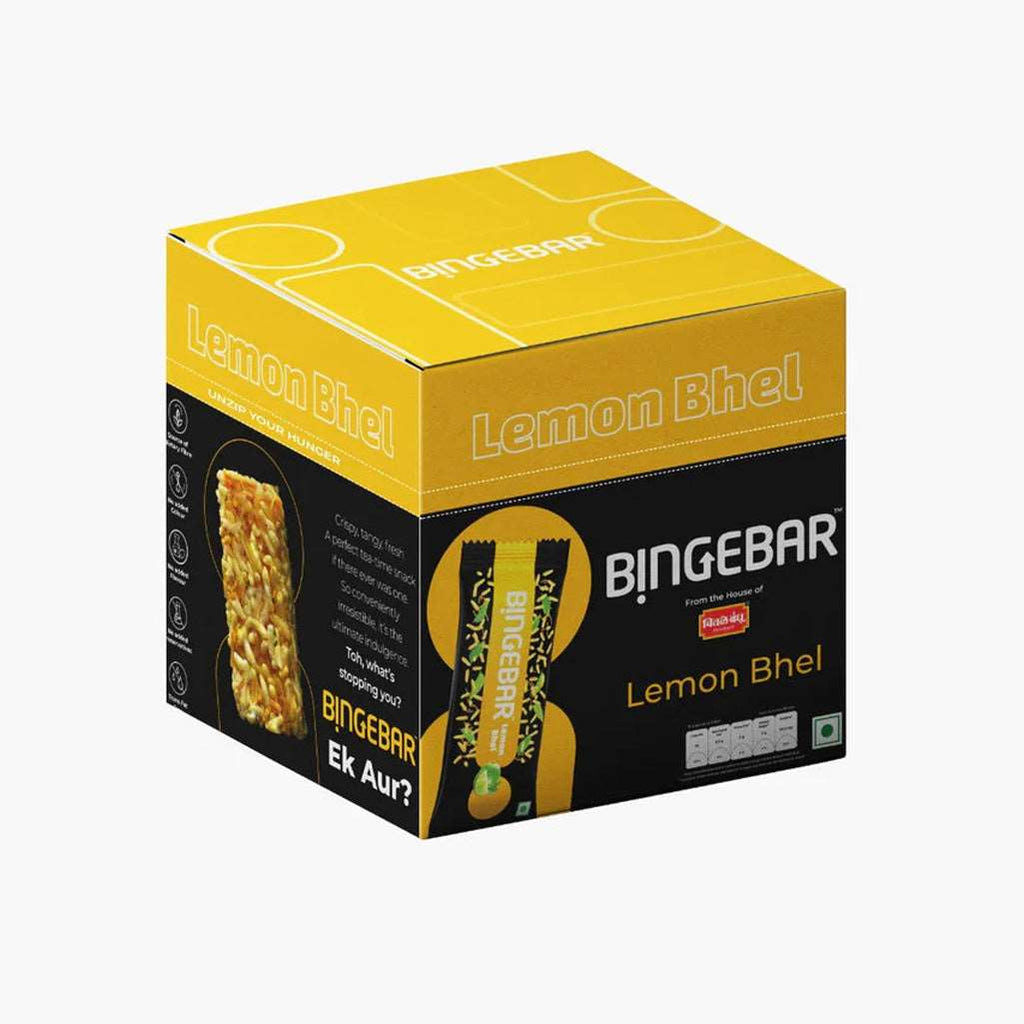 Bingebar Lemon Bhel, 120 gm (Pack of 10)