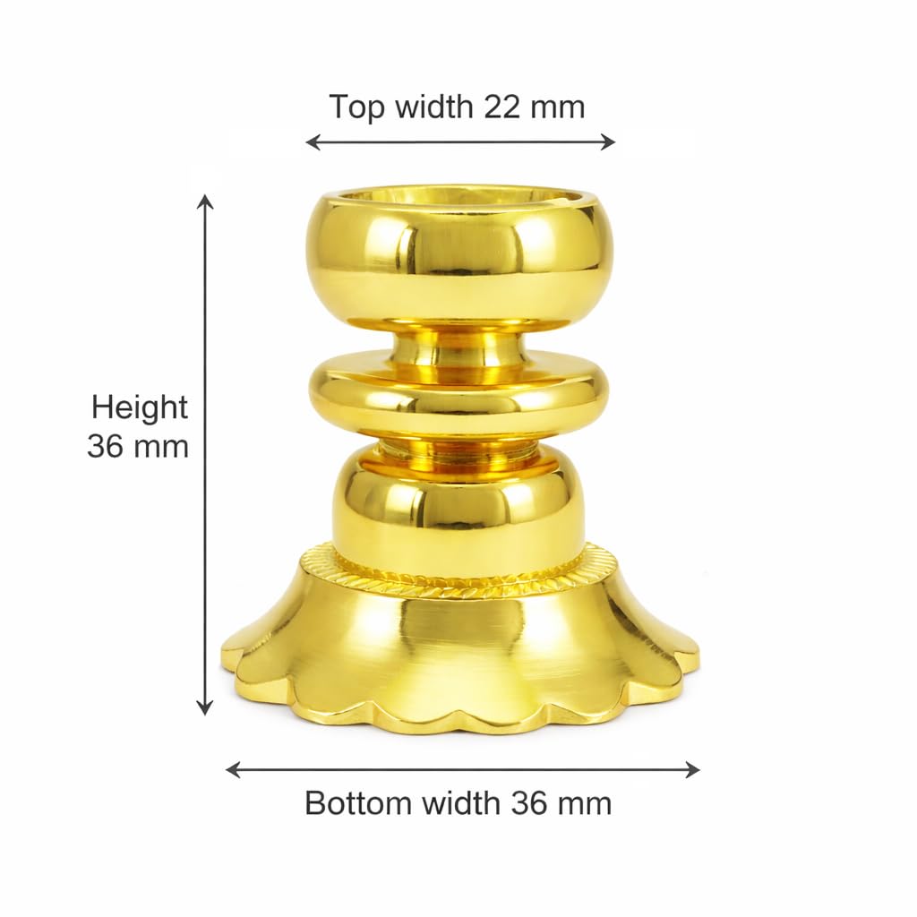 Brass Multi-Use Dhoop & Incense Stick Holder | 3-in-1 | Loban Stand - Decorative Traditional Pooja Agarbatti Stand with Floral Base � Attractive Golden Finish Candle Holder view 2