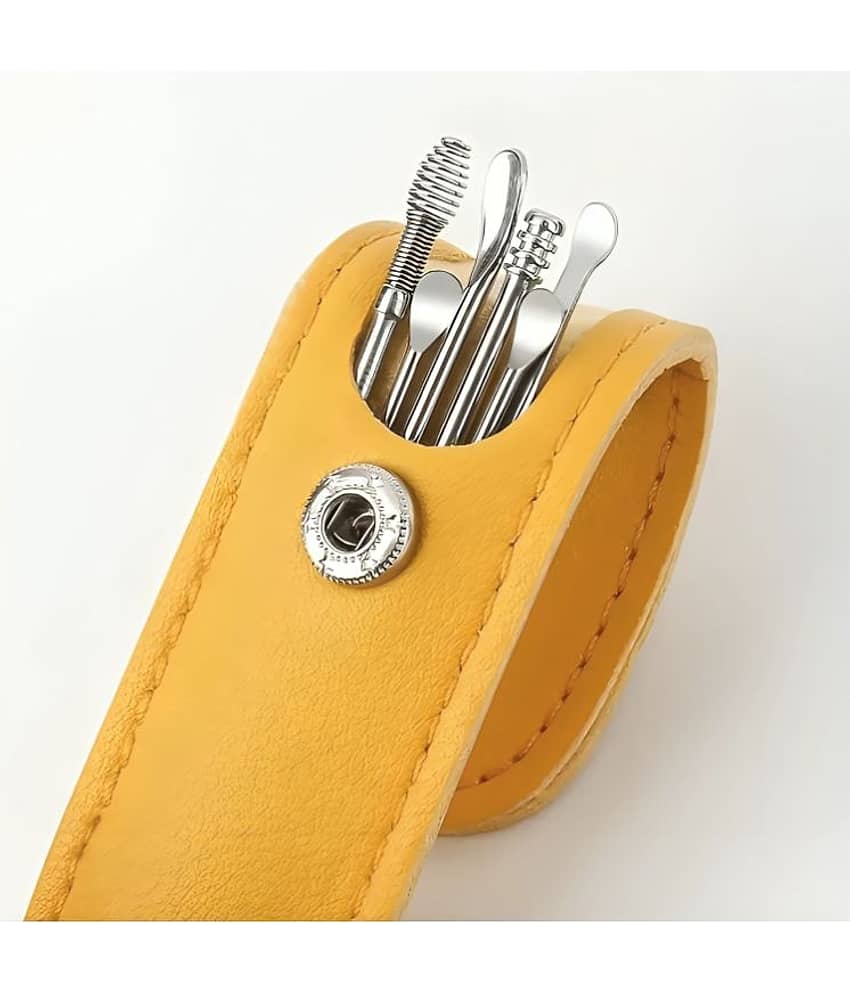 Reusable Earwax Removal Ear Cleaning Tool Set Spiral Ear Curette Tool with Leather Storage Pouch for Men Women (pack of 1)