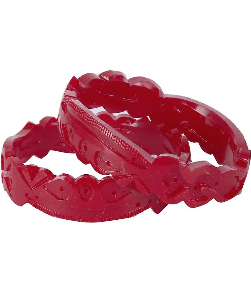 Bovzen Red Bangle Set ( Pack of 1 )