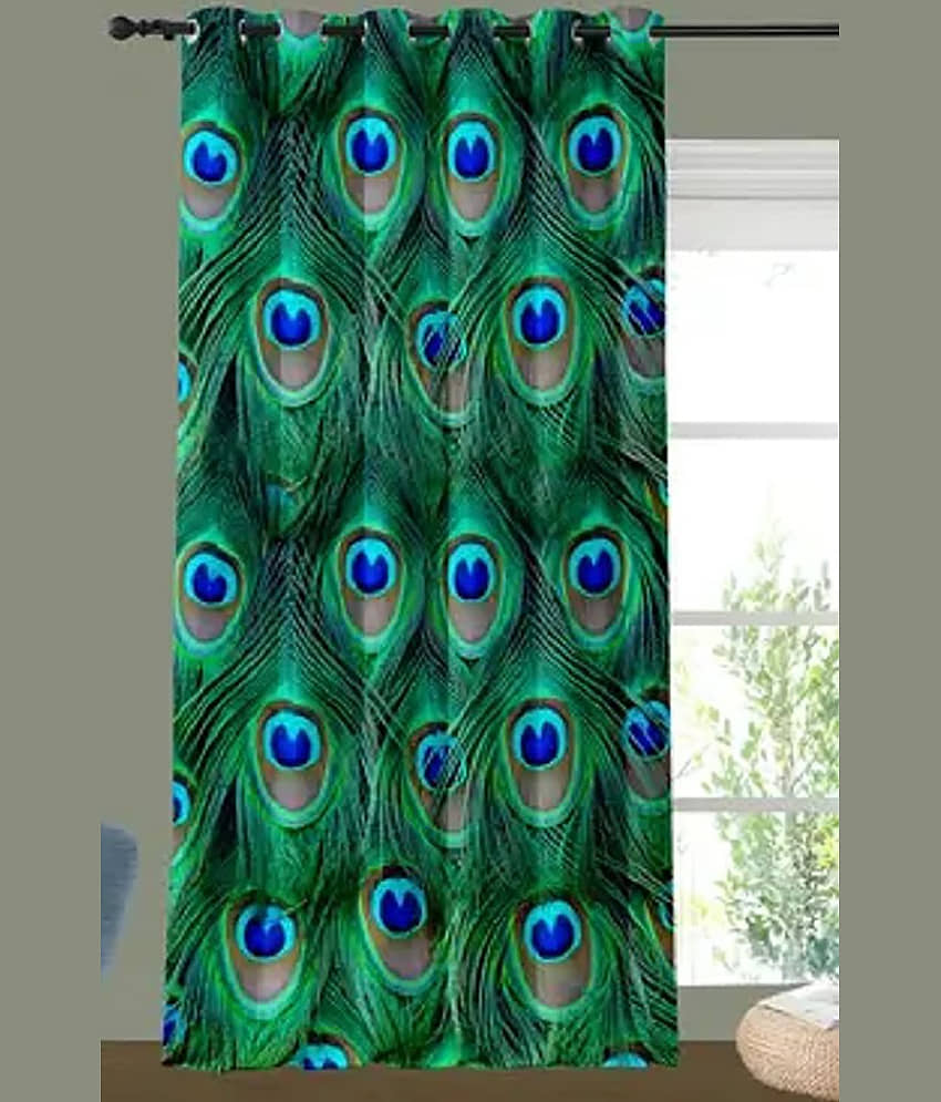 V21 decod Graphic Room Darkening Eyelet Curtain 9 ft ( Pack of 1 ) - Green view 2
