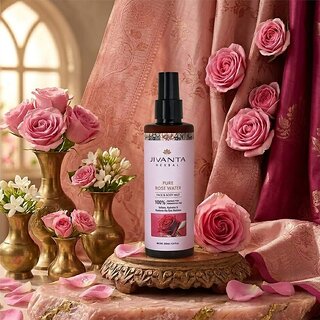 Jivanta 100 Pure Rose Water Deep Hydration, Glow Boosting Pore Minimizing Natural Chemical-Free 100ml view 2