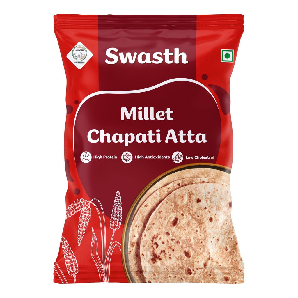 Swasth Millet Chapati Atta- 1Kg - High Fiber Atta - Low Carbohydrate Chapati Atta view 2