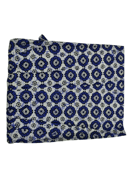 Women's Blue and White Cotton Printed Long Nightgown view 2