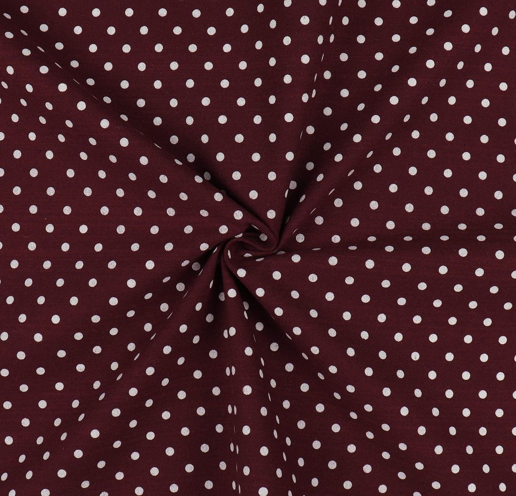 AIRWILL, Cotton Polka Dots Pattern Window - 4x5ft Curtains - (Pack of 1 pc) - Maroon view 2