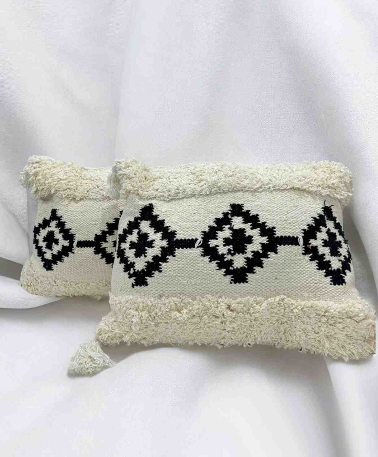 White Decorative Cushion with Cover-Set of 2 view 2