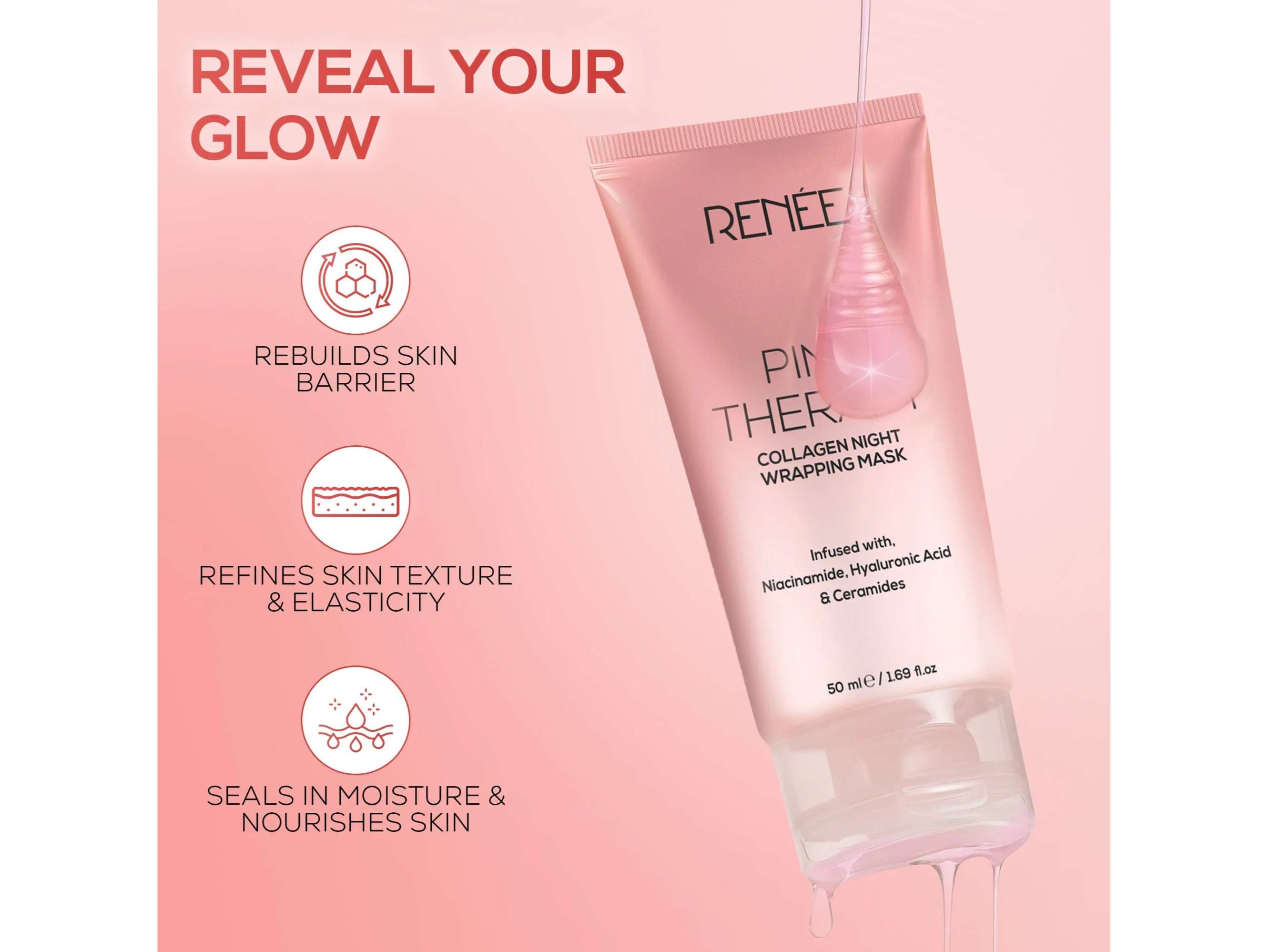 RENEE Pink Therapy Collagen Wrapping Mask view 2
