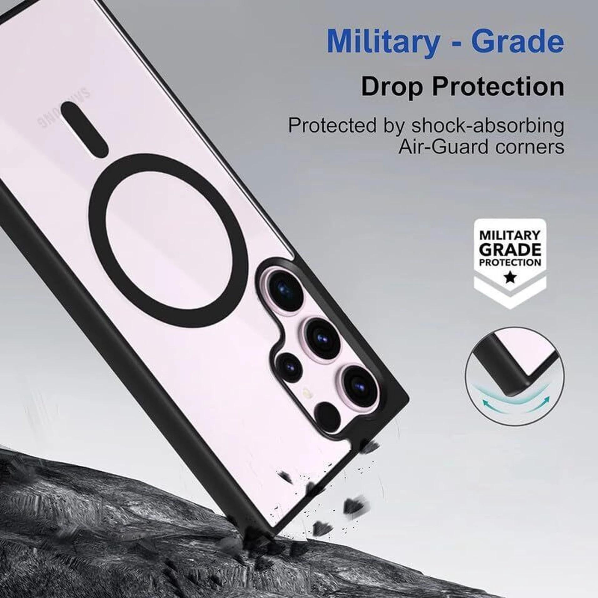 Mobile Cover for Samsung Galaxy S25 Ultra 5G Case MagSafe Compatible Shockproof Slim Matte Translucent Back with Non-Slip Grip Military-Grade Drop Protection view 2