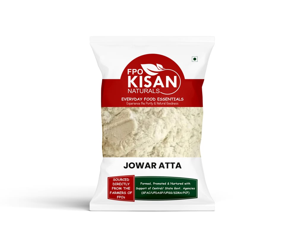 FPO Kisan Naturals Jowar Atta - Everyday Food Essentials, Gluten-Free Sorghum Flour