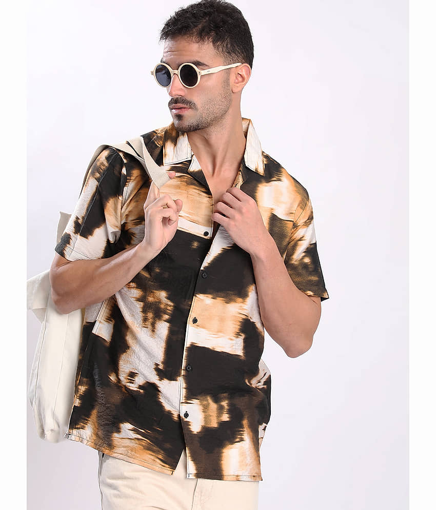 Bene Kleed Viscose Regular Fit Printed Half Sleeves Cuban Collar Men's Casual Shirt (Multicolor)