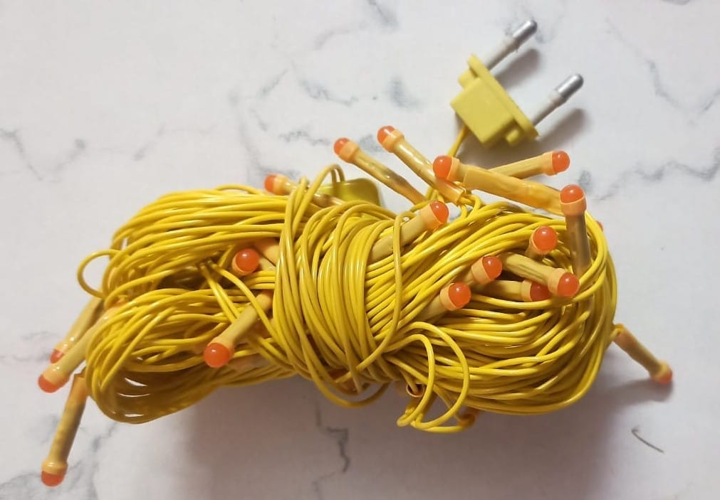 Orange LED Lighting/Rice Lights/String Lights/Fairy Lights with Constant Function, 9.9 Meter Length & 42 LED Bulbs view 2