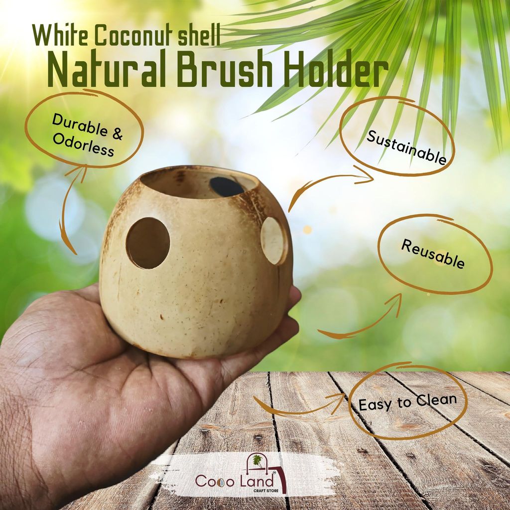 CocoLand Coconut Shell Brush Holder view 2