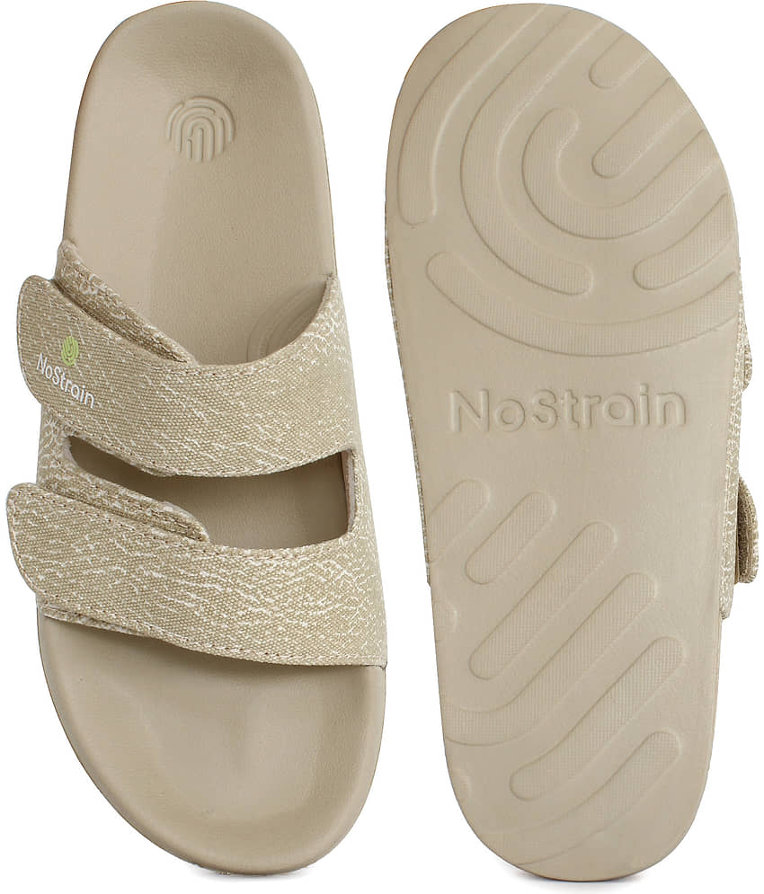 NoStrain Beige Men's Slide Flip Flop view 2