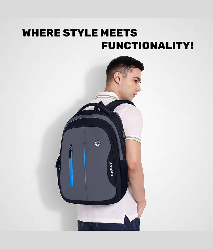 OMRON BAGS 35 Ltrs Polyester Backpack *For Men & Women ( Black ) view 2
