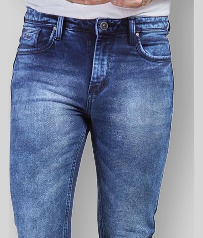 HJ HASASI - Blue Cotton Blend Slim Fit Men's Jeans ( Pack of 1 ) view 2