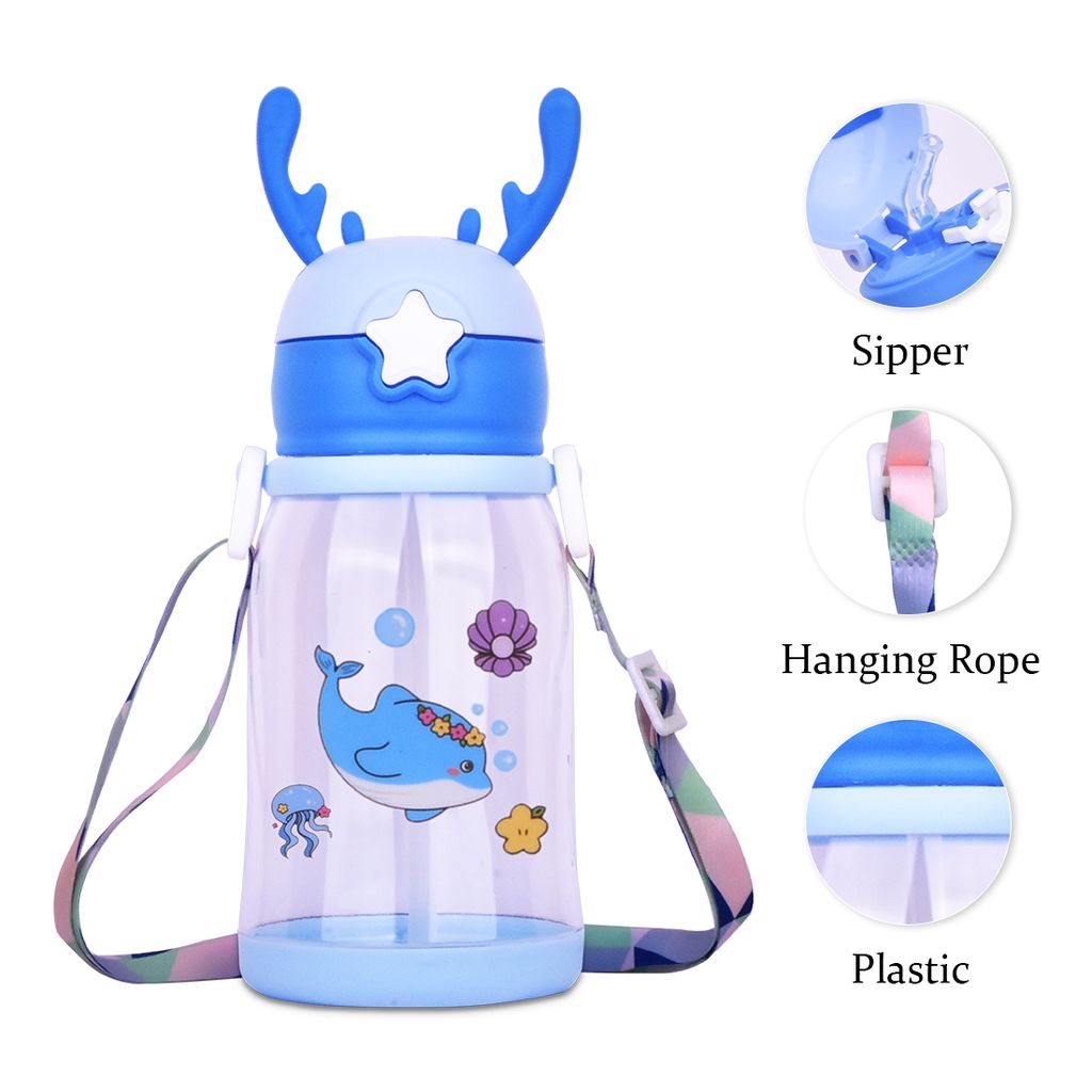 Kids School Water Bottle | Water Bottle With Straw | Best Water Bottle With Straw | Drink Bottle With Straw | Bottle With Straw | Cartoon Water Bottles | Children Water Bottle for School | Kids Water Bottle | Cute Water Bottle | School Kids Water Bottle view 2